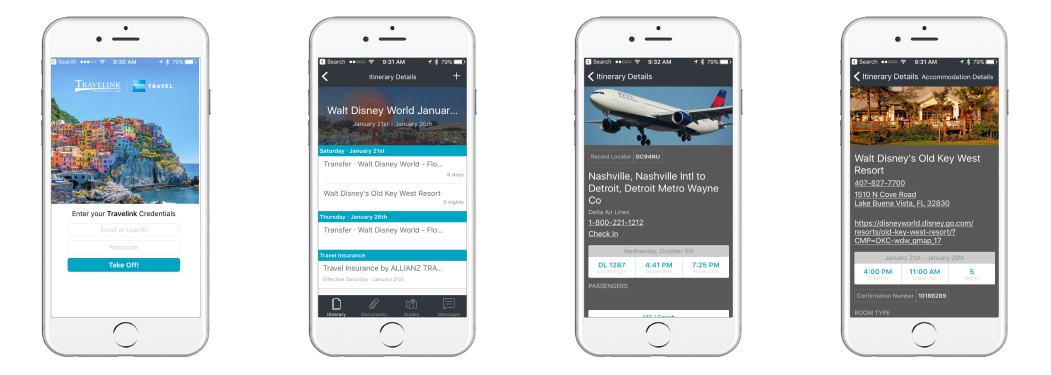 Travelink Mobile Itinerary App